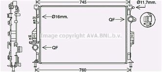 Радиатор Ford Kuga II 13>19 AVA COOLING SYSTEMS FD2639