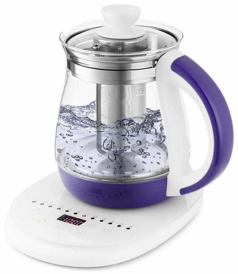 Чайник электрический Kitfort KT-6130-1 бело-фиолетовый