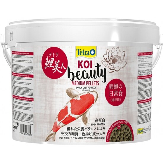 Корм для прудовых рыб TETRA Koi Beauty Medium Pellets для карпов кои размером более 20 см, в виде плавающих драже 10л