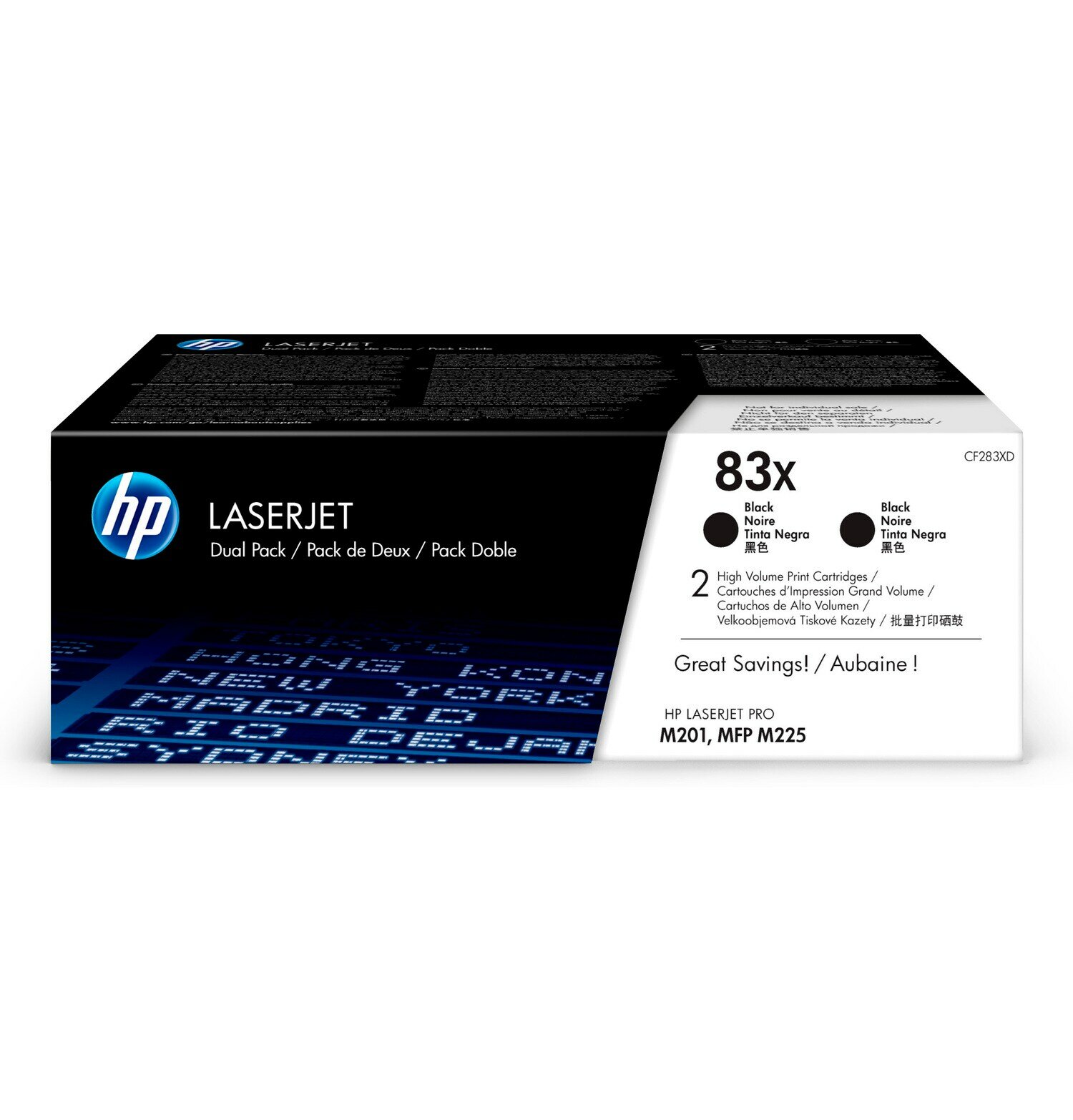 Картридж для печати HP Картридж HP 83X CF283XD вид печати лазерный, цвет Черный, емкость