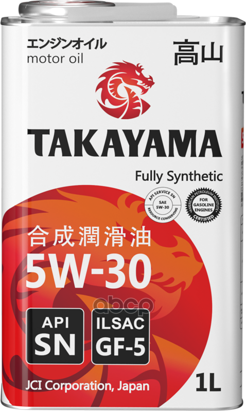 TAKAYAMA Масло Моторное Синтетическое 5W30 Api Sn Ilsac Gf-5 1Л