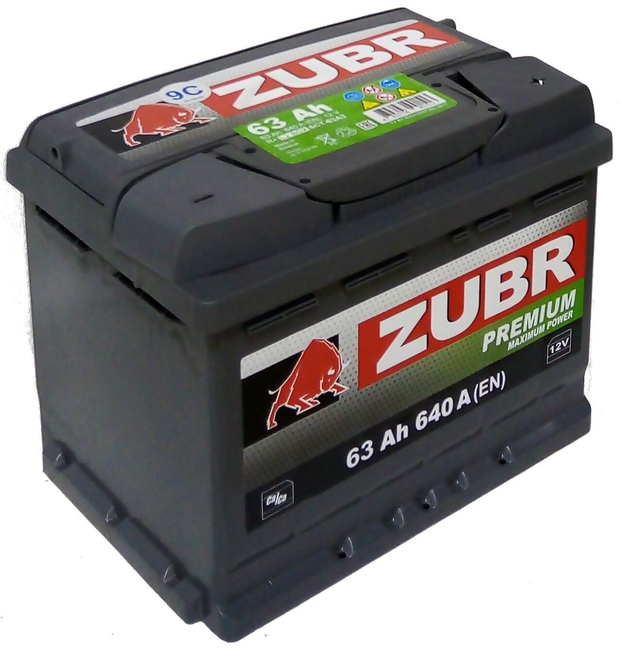 Аккумулятор ZUBR Premium 63 Ач обратная полярность