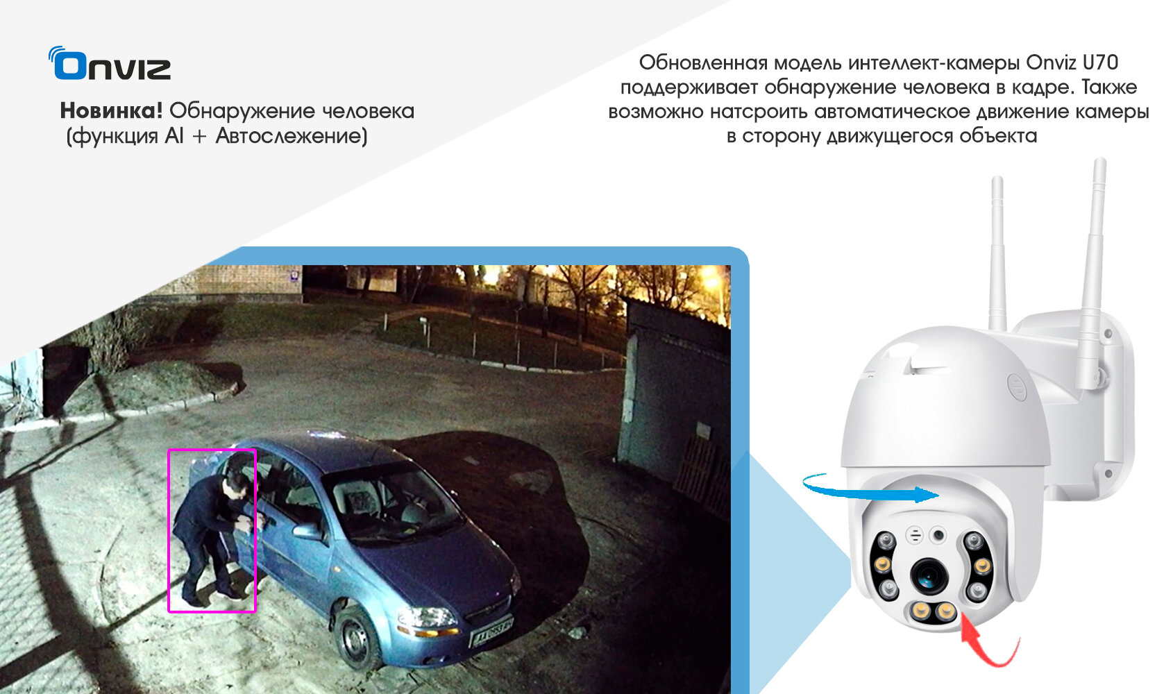 Комплект из 8-ми купольных поворотных Wi-Fi камер видеонаблюдения Onviz U70 беспроводных / набор уличных камер / наружная скрытая для дома / для дачи - фотография № 10