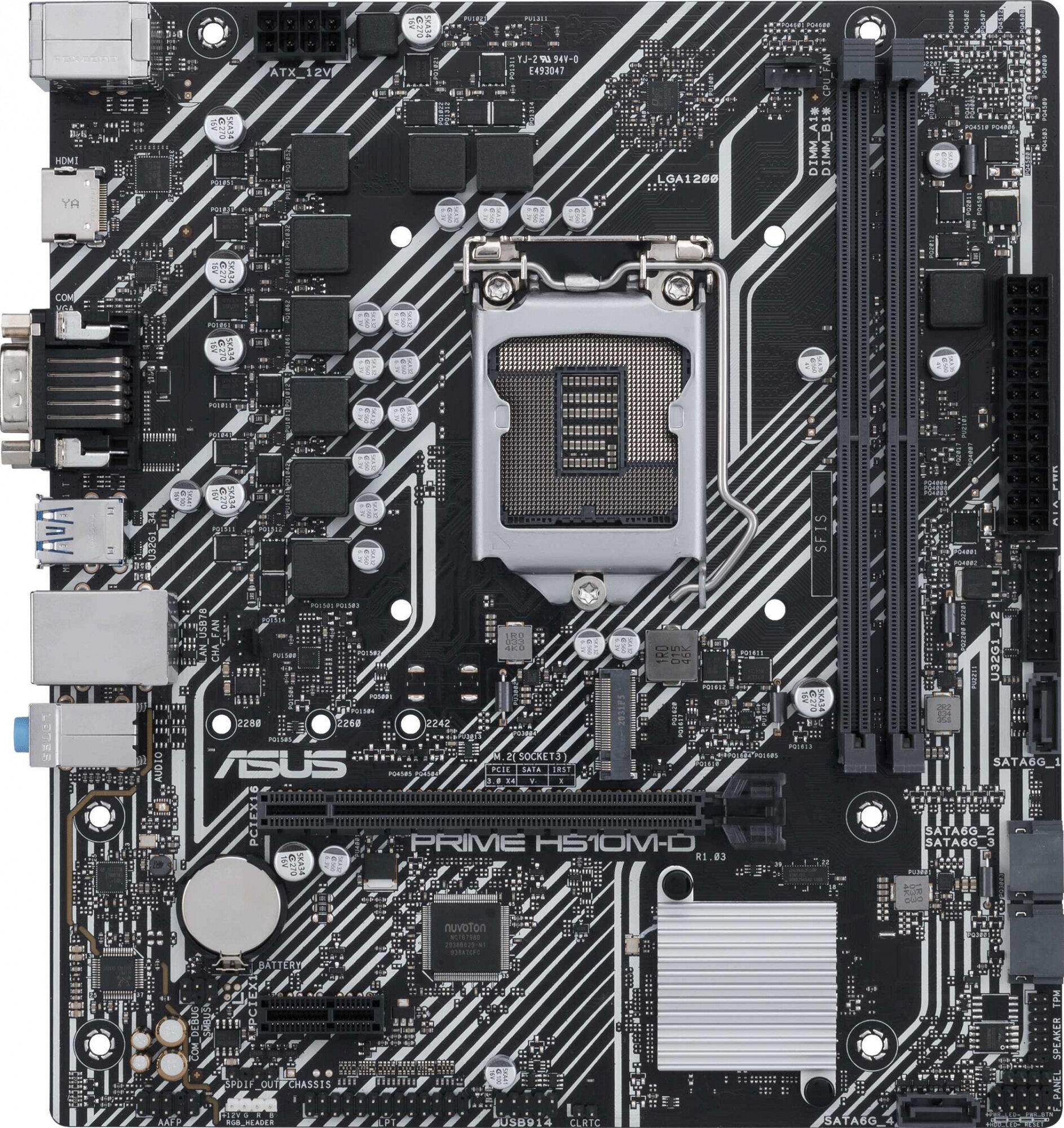 Материнская плата Asus PRIME H510M-D Soc-1200 Intel H510 2xDDR4 mATX AC`97 8ch(7.1) GbLAN+VGA+HDMI