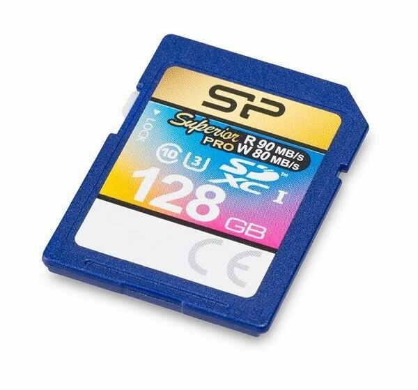 Карта памяти SD 128GB Silicon Power Superior Pro SDXC Class 10 UHS-I U3 (SP128GBSDXCU3V10)