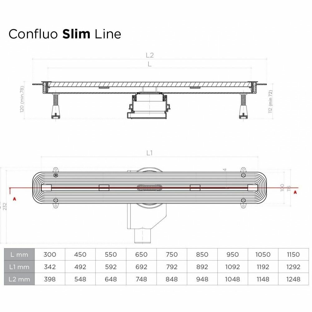 Душевой лоток Pestan Confluo Slim Line+ 850 13100029 матовый хром - фотография № 7