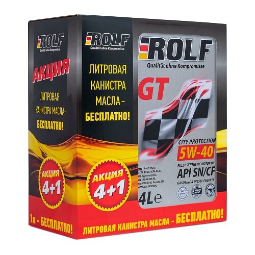 Моторное масло ROLF GT SAE 5W-40 API SN/CF Синтетическое 5 л