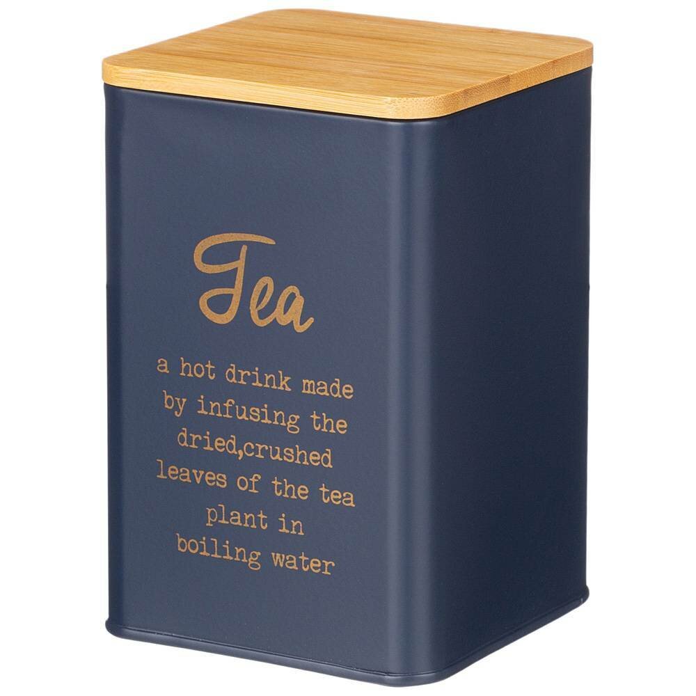 Емкость для сыпучих продуктов agness navy style чай 11 л 10*10*14 см цвет: ночной синий KSG-790-307