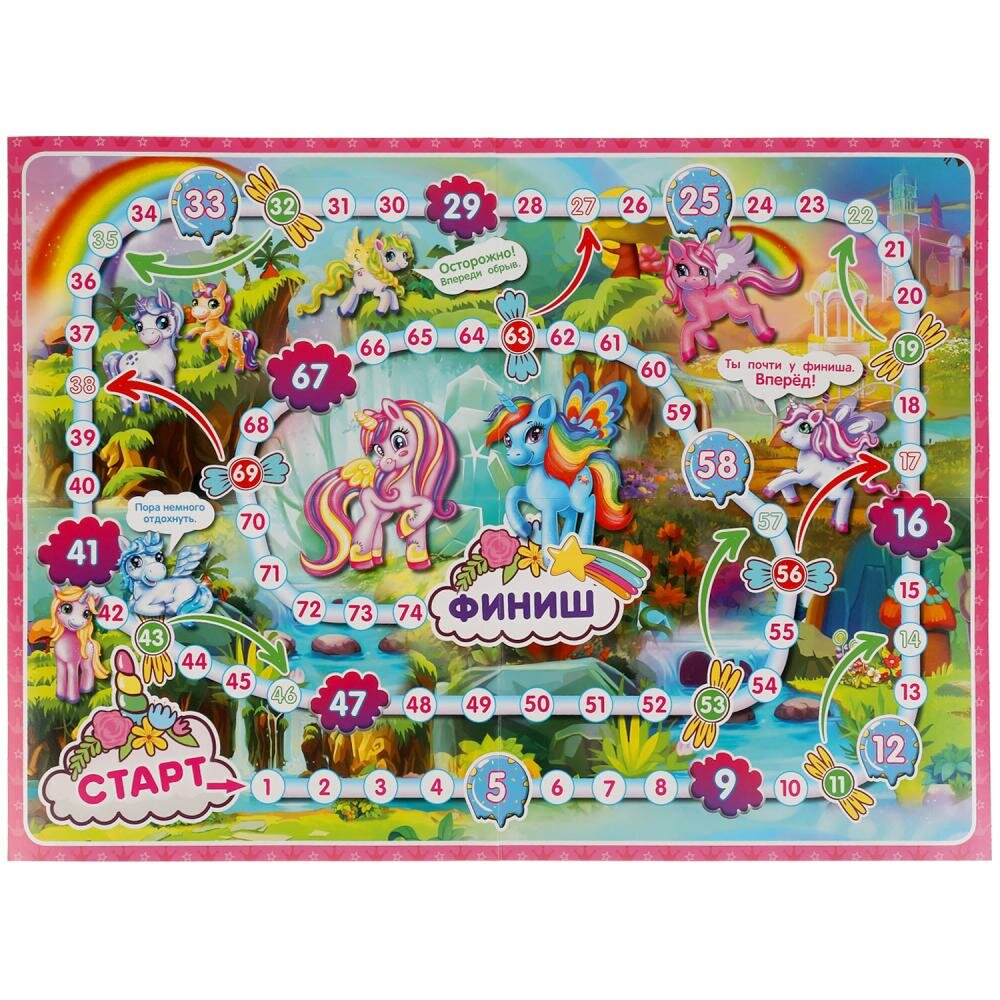 Игра-ходилка настольная радужные единороги Умные игры Shantou City Daxiang Plastic - фото №4