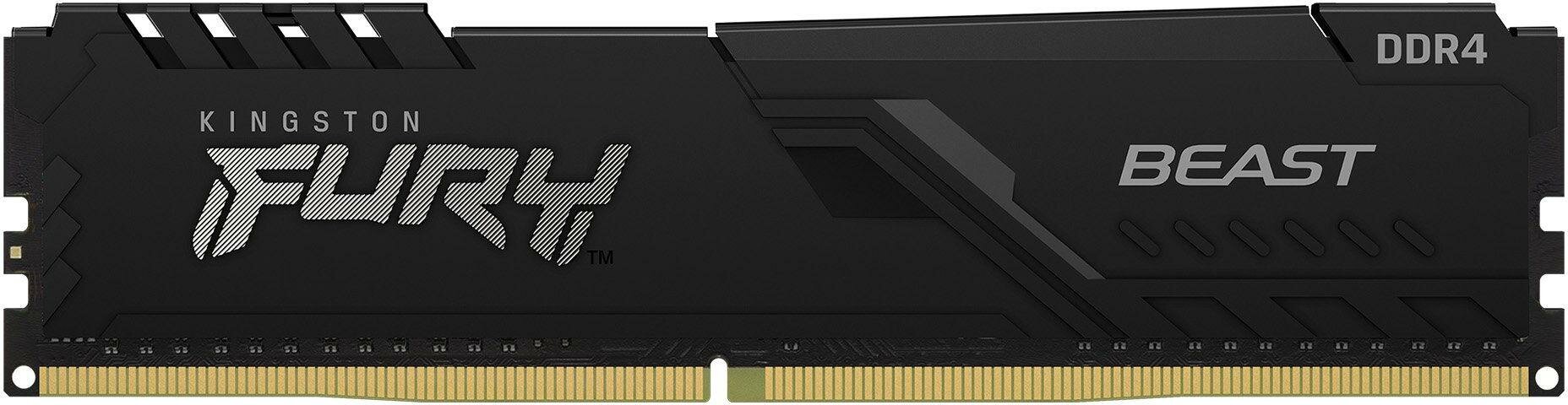 Оперативная память для компьютера Kingston FURY Beast Black DIMM 16Gb DDR4 3733 MHz KF437C19BB1/16