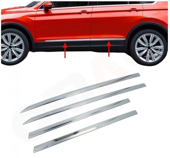 Молдинги на двери Rider F-11 VW Tiguan (2008-), RIDER купить, с доставкой по низ