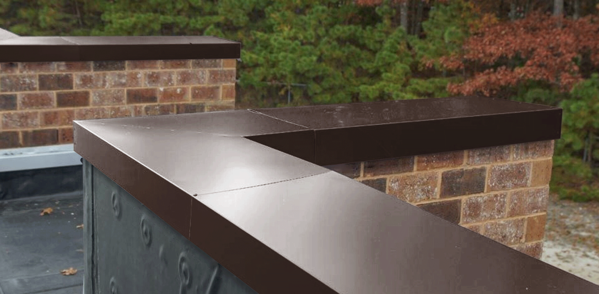 Парапетная крышка на забор 1,25 м (250х 50 мм /1 кирпич ) парапет прямой металлический темно-коричневый (RR32) 5 штук - фотография № 6