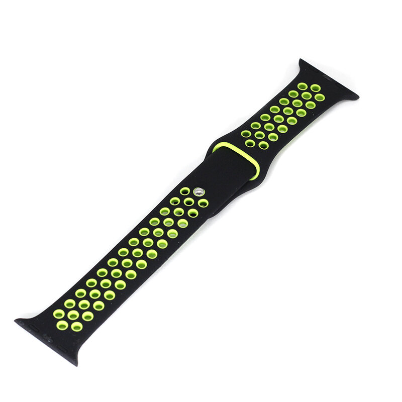 фото Ремешок силиконовый Noname с перфорацией для Apple Watch 38/40 mm (Черно-зеленый)