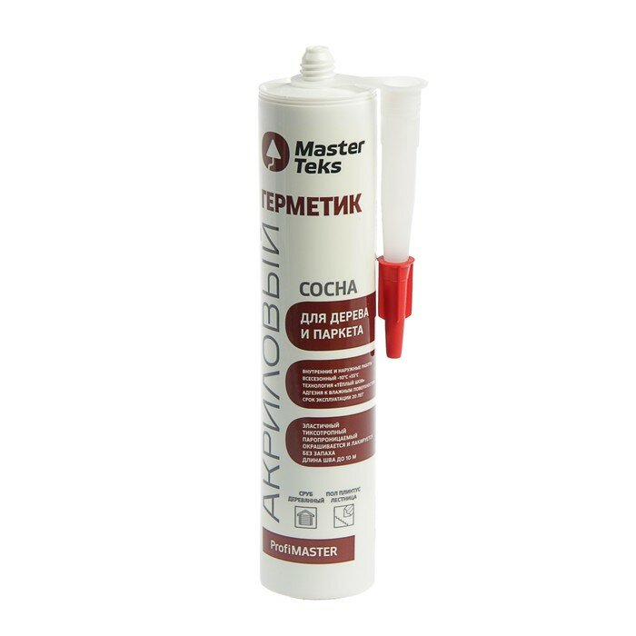 фото Герметик MasterTeks Profmaster, для дерева и паркета, акриловый, сосна, 290 мл