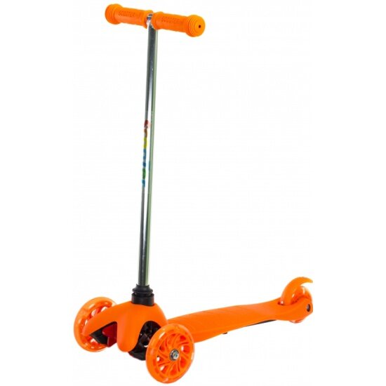 Самокат-кикборд DIGICARE DISCO, детский, max 60 кг, мигающие колеса, оранжевый