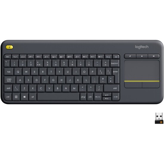 Клавиатура Logitech Wireless Touch Keyboard K400 Plus Black (920-007173)
