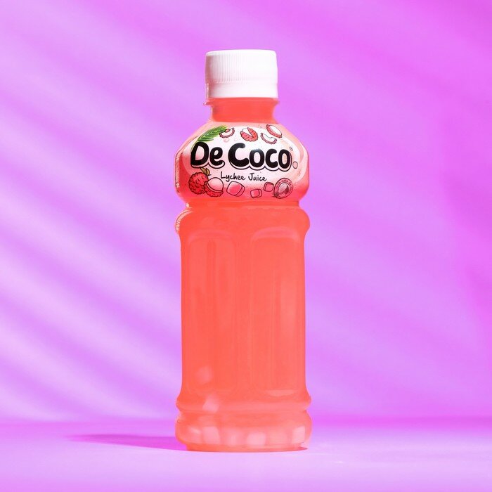 Напиток De CoCo негазированный с кусочками кокосового желе и личи, 280 мл.