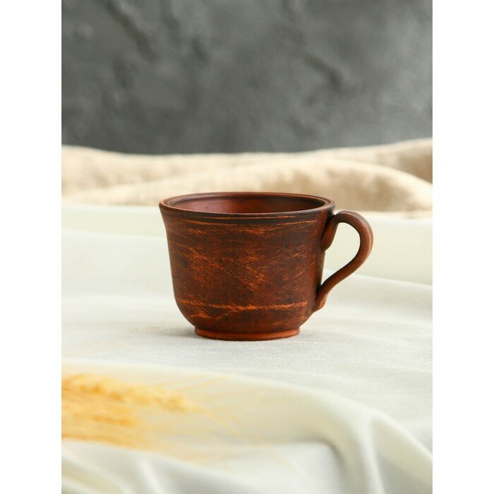 Чашка "Кофе", гладкая, красная глина 0,2 л. - фотография № 2