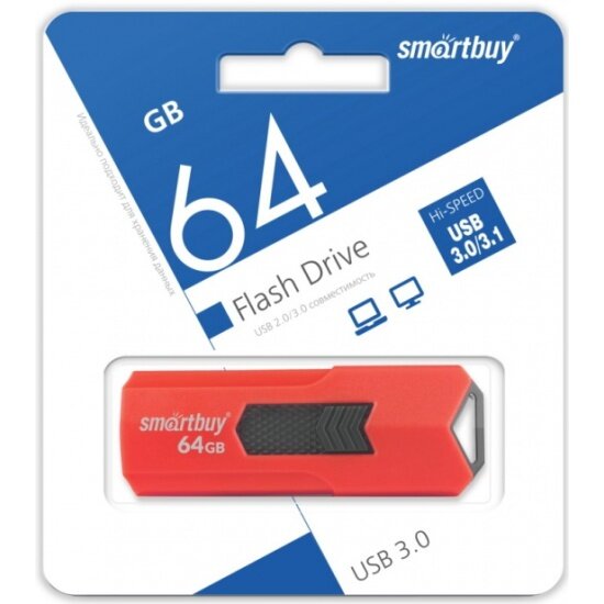 USB флешка SMARTBUY 64Gb Stream red USB 3.0