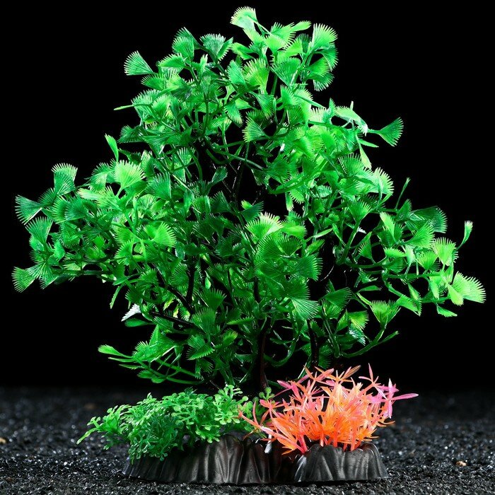 Растение искусственное аквариумное, 25 см, зелёное - фотография № 1