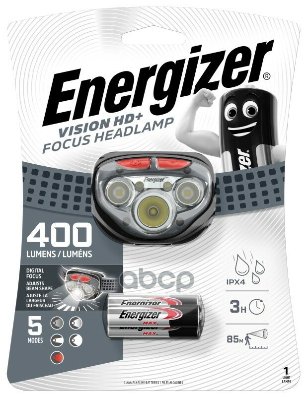 Фонарь Energizer Enr Vision Hd+Focus+3 Батарейки E300280703/300280704 Energizer арт. E300280703