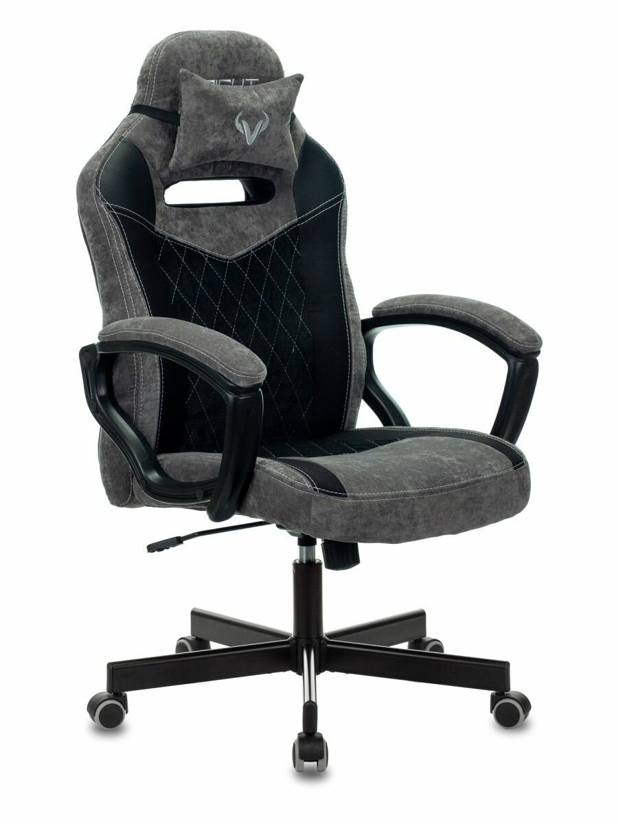 Кресло игровое Zombie VIKING 6 KNIGHT Fabric серый/черный с подголов. крестовина металл VIKING 6 KNIGHT B