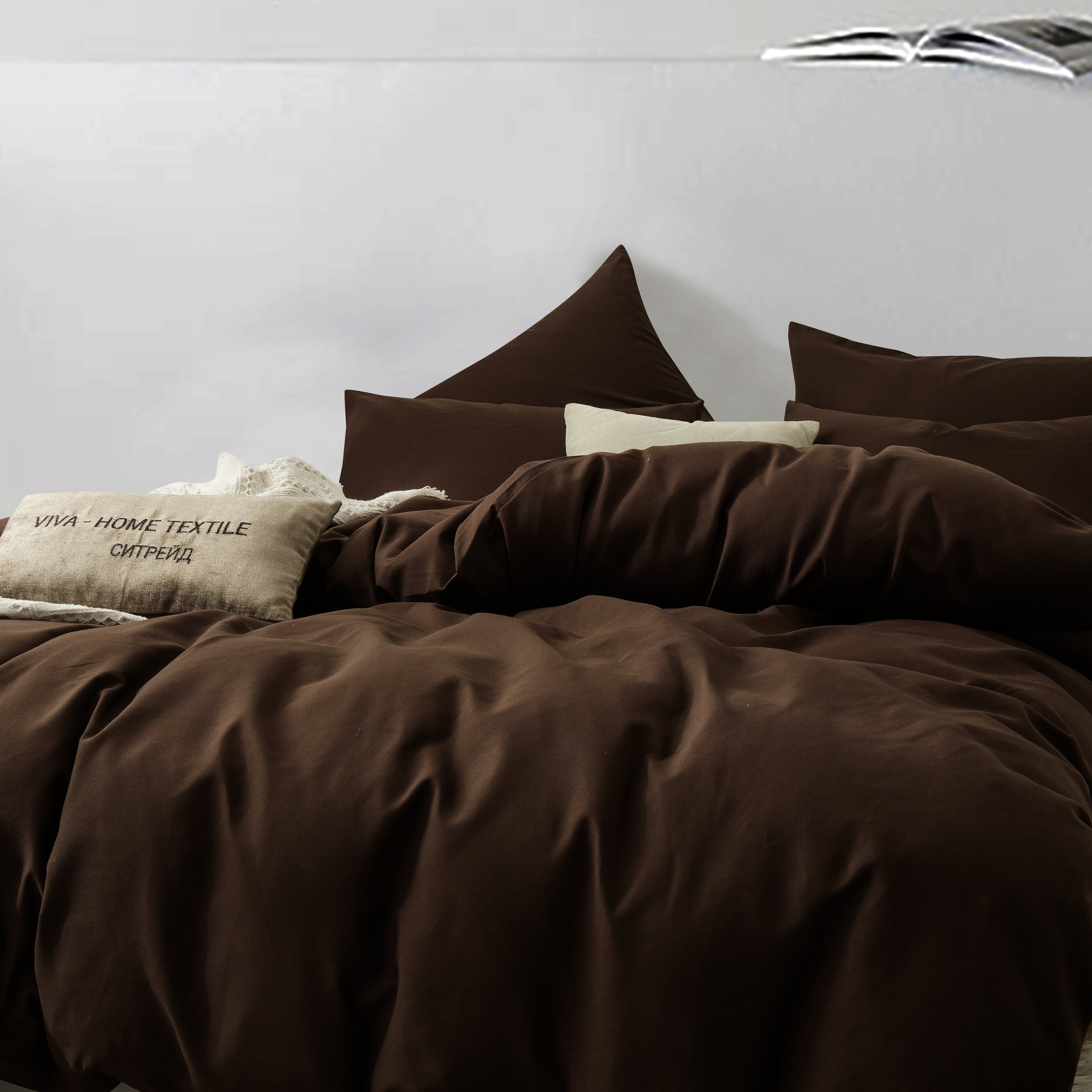 Комплект постельного белья Однотонный Сатин CS029 2 спальный наволочки 50*70 - фотография № 5
