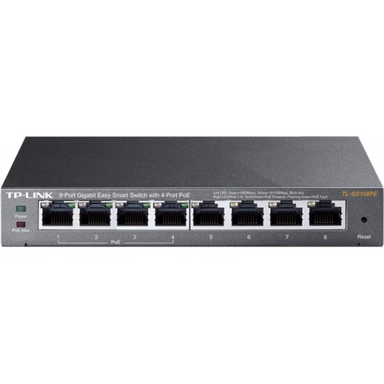 Коммутатор TP-LINK TL-SG108PE 8 ports Switch Ethernet 10/100/1000M (4 порта PoE)