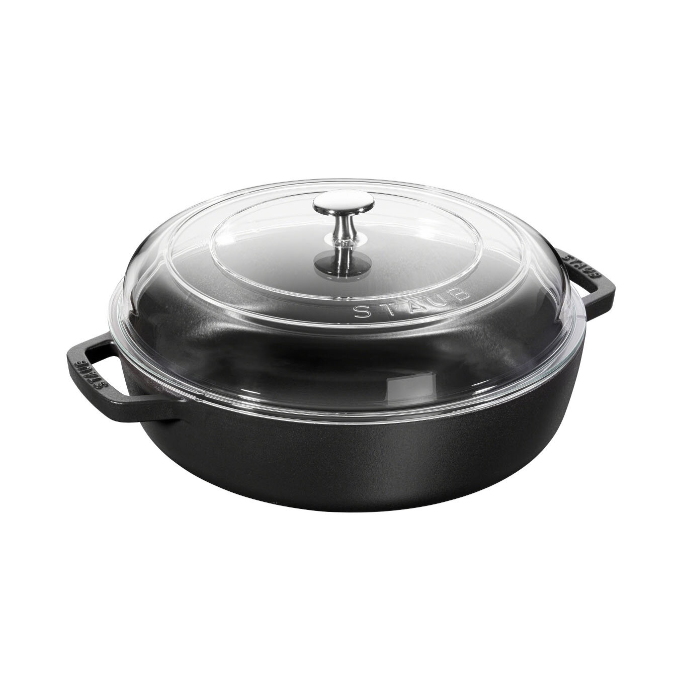 Сотейник Staub со стеклянной крышкой, 28 см, черный