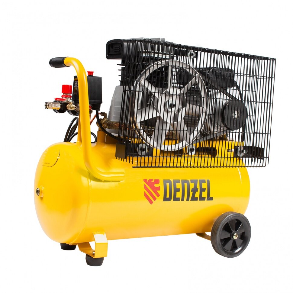 Компрессор воздушный BCI2300/50, ременный привод, 2.3 кВт, 50 литров, 400 л/мин Denzel Denzel