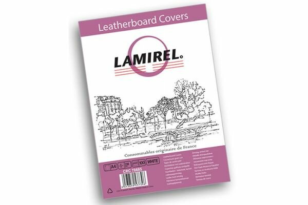 Обложки Lamirel Delta A4 картонные с тиснением под кожу белый 230г/м2 100 шт 78685