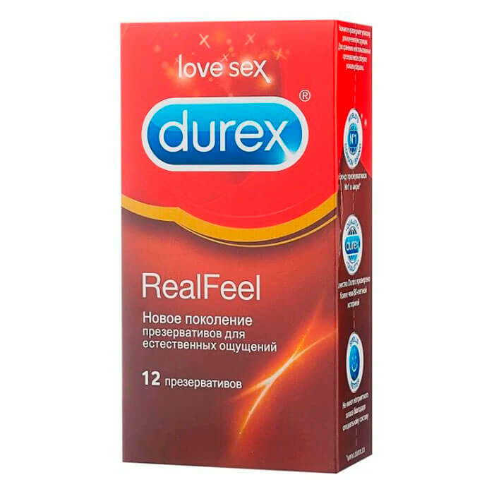 Презервативы Durex 12шт Real Feel