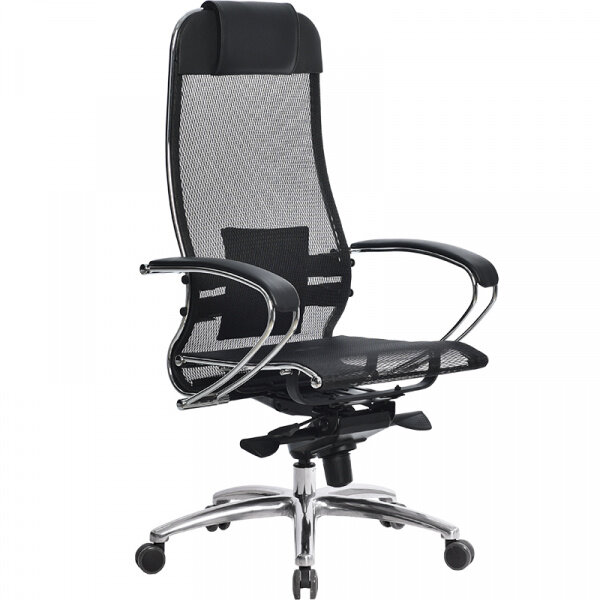 Кресло руководителя Метта Samurai S-1.04 офисное, обивка: текстиль/искусственная кожа, цвет: черный