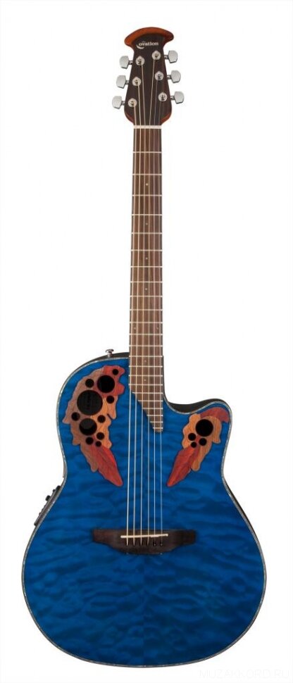 Ovation CE44P-8TQ Elite Plus Celebrity Mid-Depth Trans-Blue Quilt Электроакустическая гитара