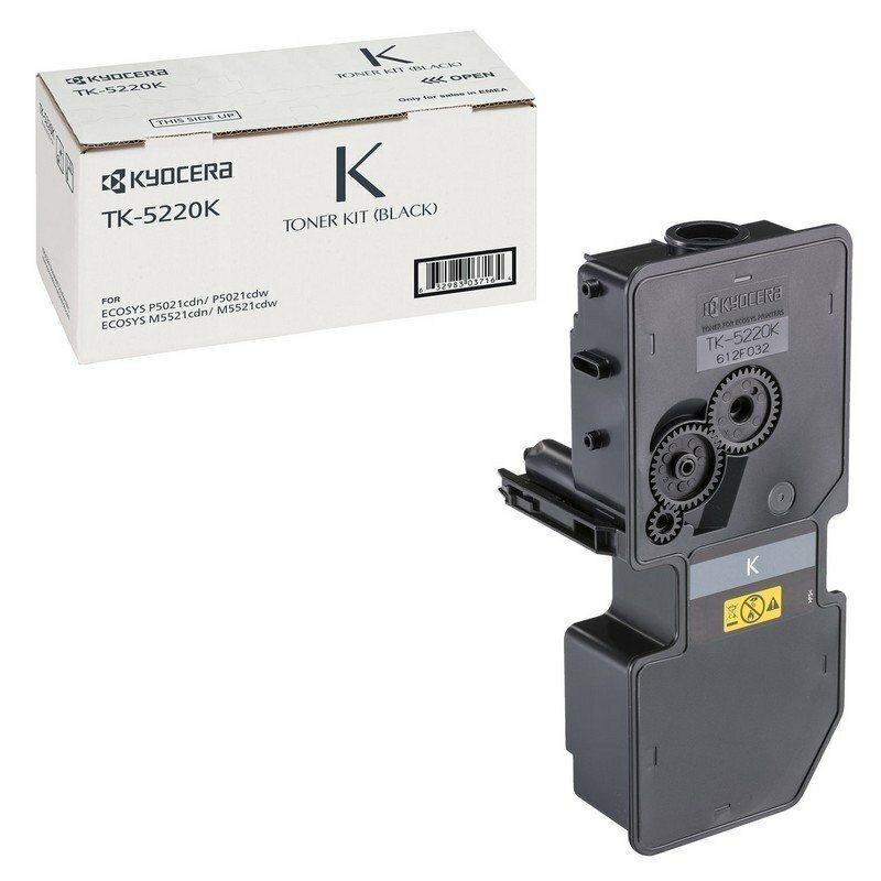 Тонер-картридж KYOCERA (TK-5220K) ECOSYS P5021cdn/cdw/M5521cdn/cdw, черный, ресурс 1200 стр, оригинальный, 1T0 1T02R90NL1