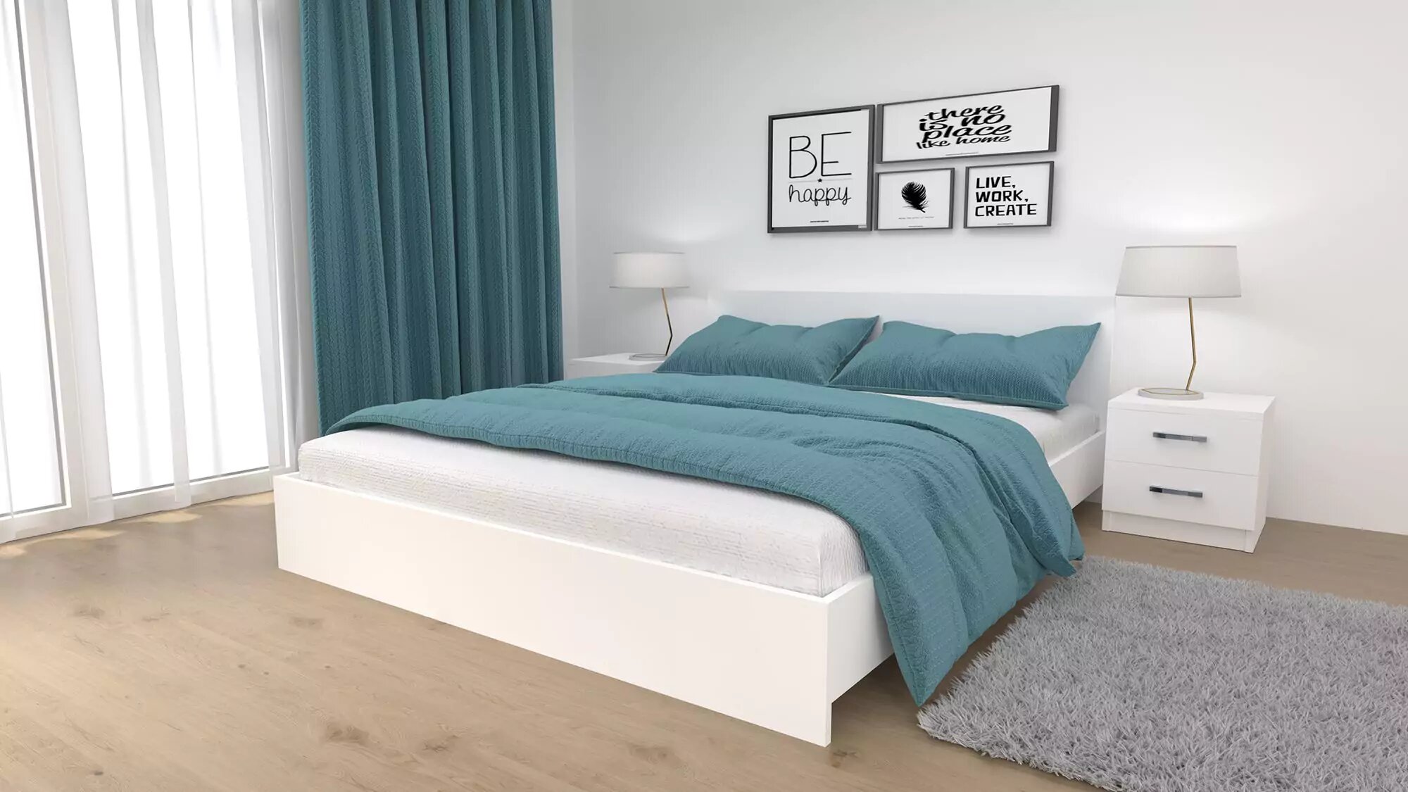 Двуспальная кровать Ронда (Бася) КР-160 дизайн 4