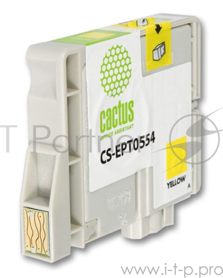 Картридж струйный Cactus CS-EPT0554 желтый для Epson Stylus RX520/Stylus Photo R240 (10ml) CS-EPT055 .