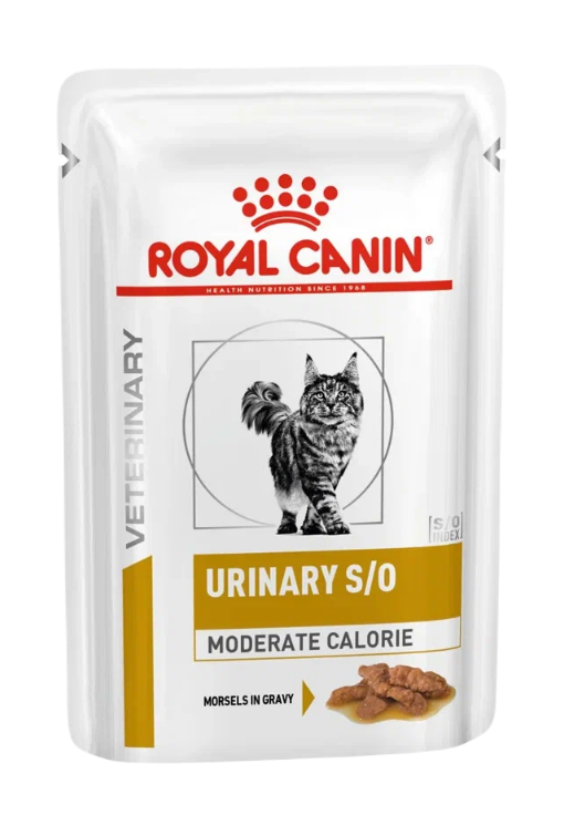 Влажный корм для стерилизованных кошек Royal Canin Urinary S/O Moderate Calorie для лечения МКБ мясное ассорти 10 шт. х 85 г (кусочки в соусе)