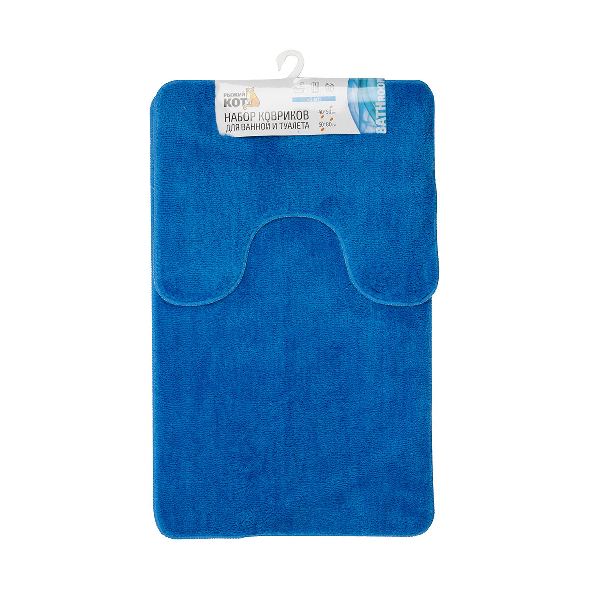 Набор ковриков для ванной и туалета Duet 2 шт цвет-голубой (102513)