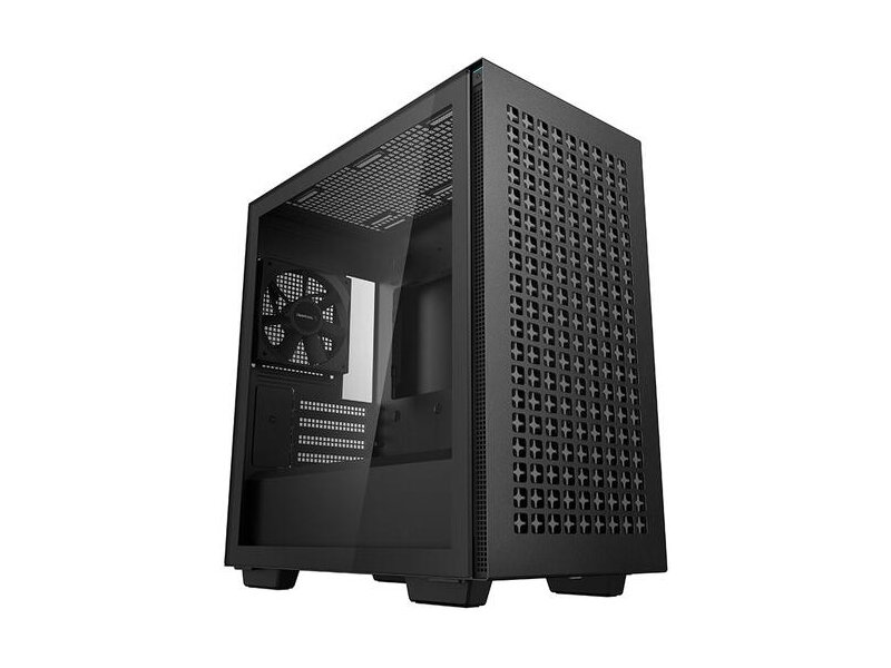 Корпус MiniTower DeepCool CH370 черный без БП mATX TG window 1x120mm fan (R-CH370-BKNAM1-G-1)