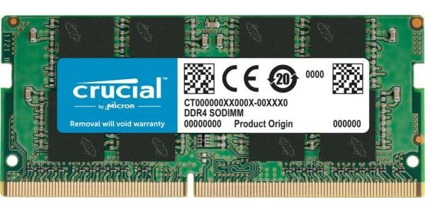 Оперативная память для ноутбука 16Gb (1x16Gb) PC4-25600 3200MHz DDR4 SO-DIMM CL22 Crucial CT16G4SFRA32A