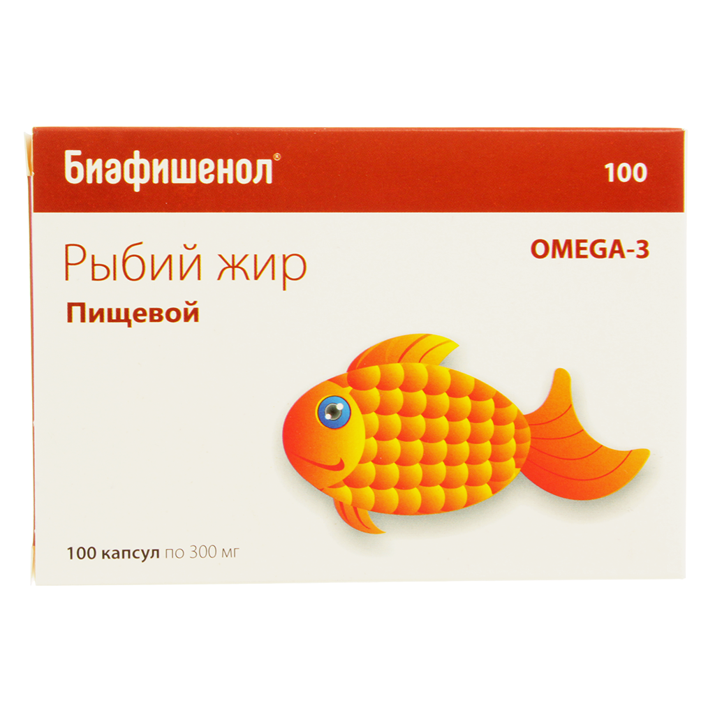 Рыбий жир Биафишенол Омега-3, капсулы, 100 шт.