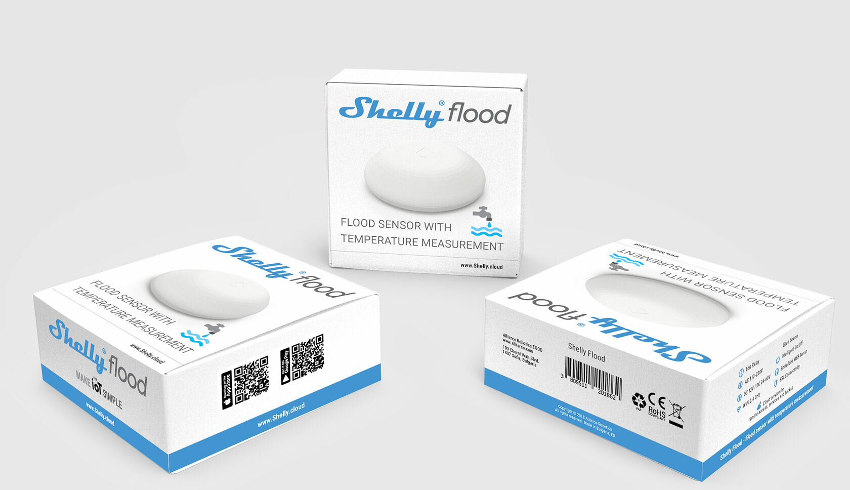 Датчик протечки воды и температуры Wi-Fi Shelly Flood