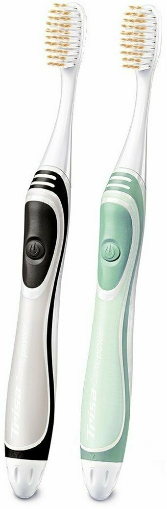 Набор электрических зубных щеток Trisa Sonicpower akku Pro Interdental Duo Soft Grey, Mint