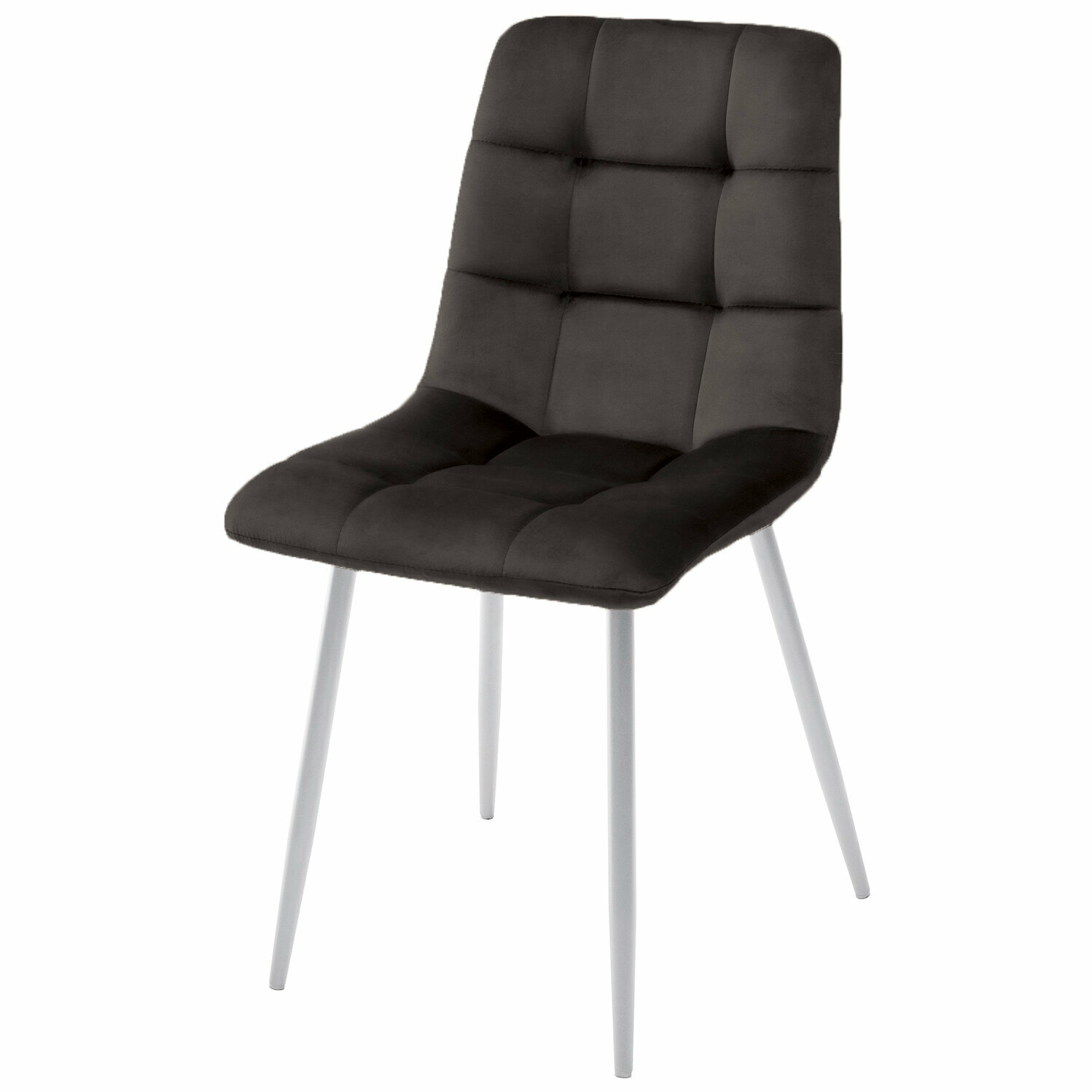 Комплект стульев CHILLI / 4 шт. / AMO-15, велюр, серо-коричнеый / белые ножки / M-City