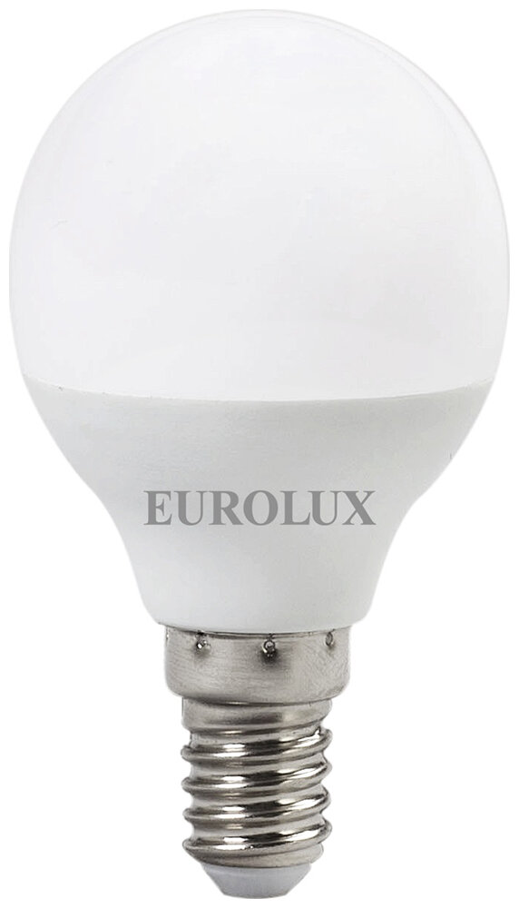 Лампа светодиодная Eurolux LL-E-G45-7W-230-2 7K-E14 (шар 7Вт тепл. Е14) белый