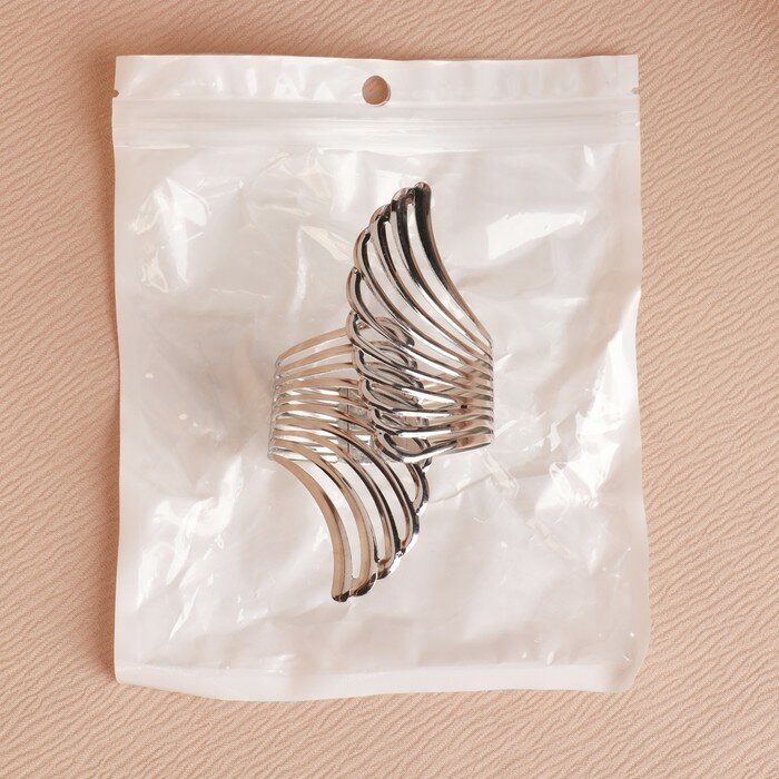Подхват для штор «Крылья», d = 6 × 10 см, цвет серебряный - фотография № 5