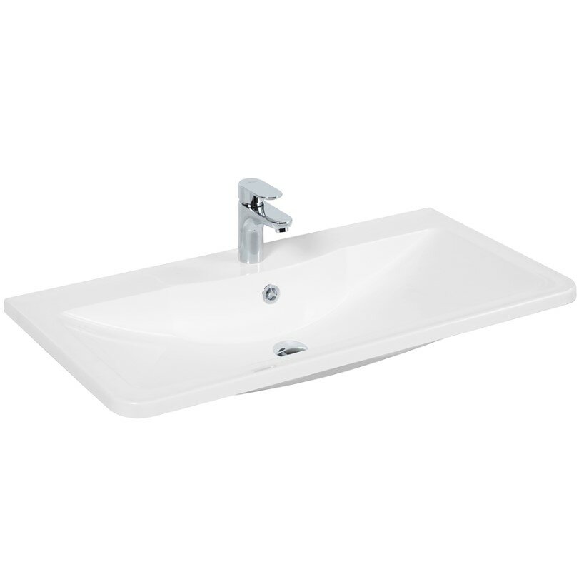 Раковина керамическая BelBagno BB900/455-LV-MR-ALR 900х455х145 Полувстраиваемая/подвесная, цвет белый