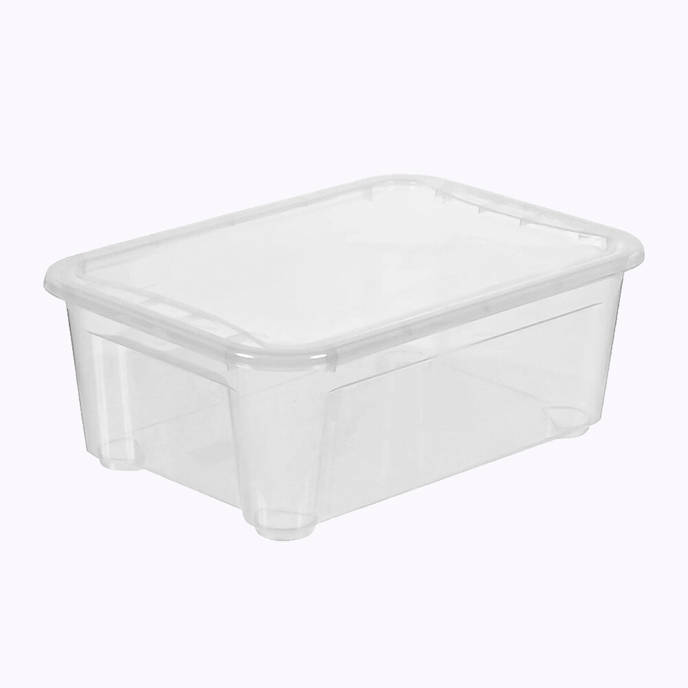 Пластиковый ящик с крышкой универсальный 10 л. (389*275*145 мм) Кристалл
