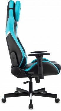 Игровое кресло Knight Thunder 5X черный/голубой эко.кожа крестов. металл - фотография № 8
